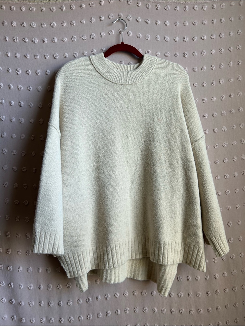 Free People Peaches Tunic Oversized Sweater Sz S‎ Off White